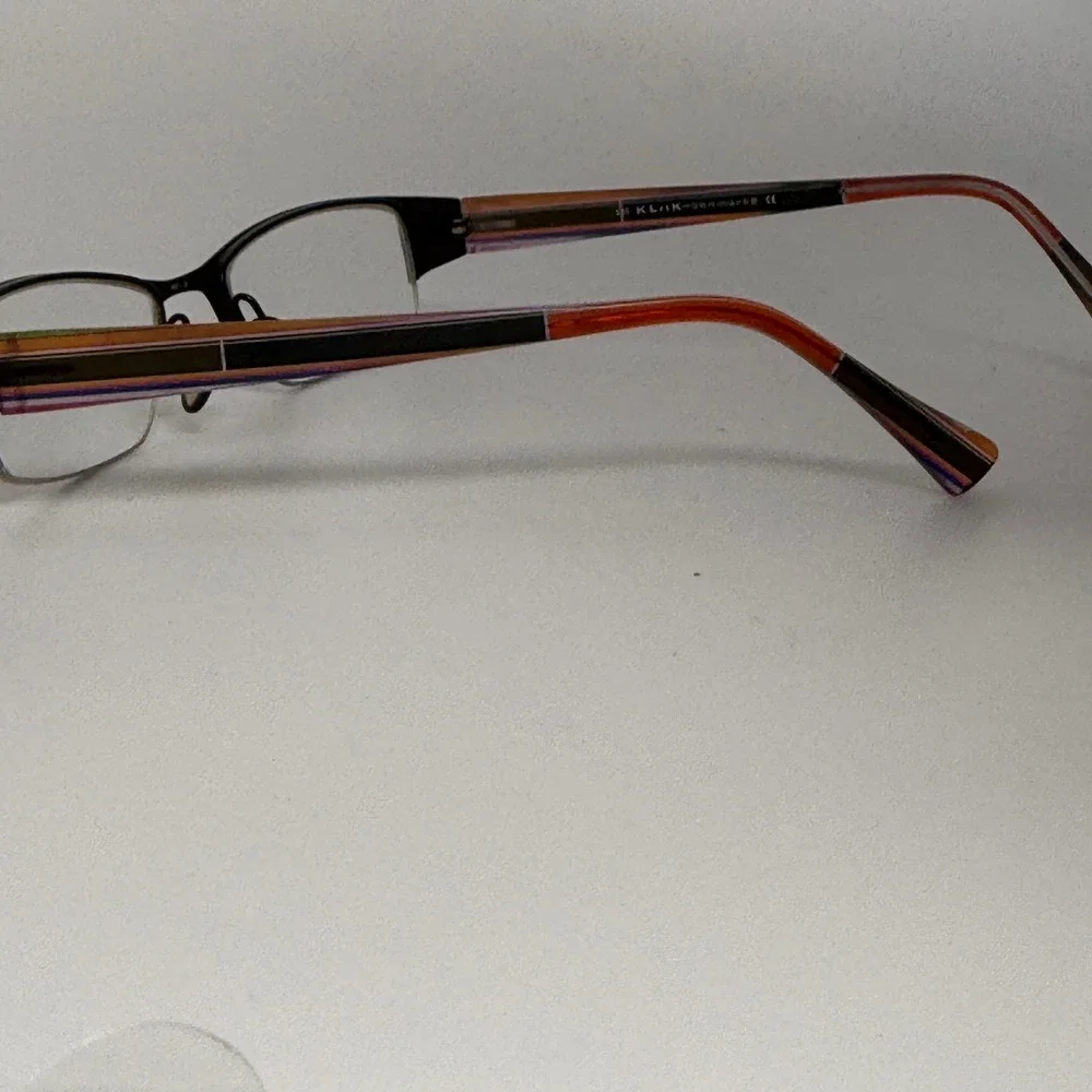 Kliik Denmark K-461 320 Eyeglasses Frames Brown‎ Multi Color 49-18-135 Half Rim